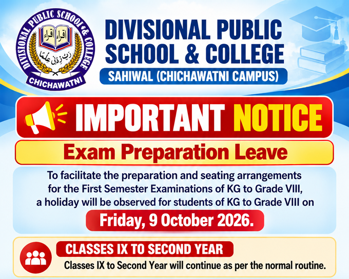 examination preparation leave announcement for k g to viii